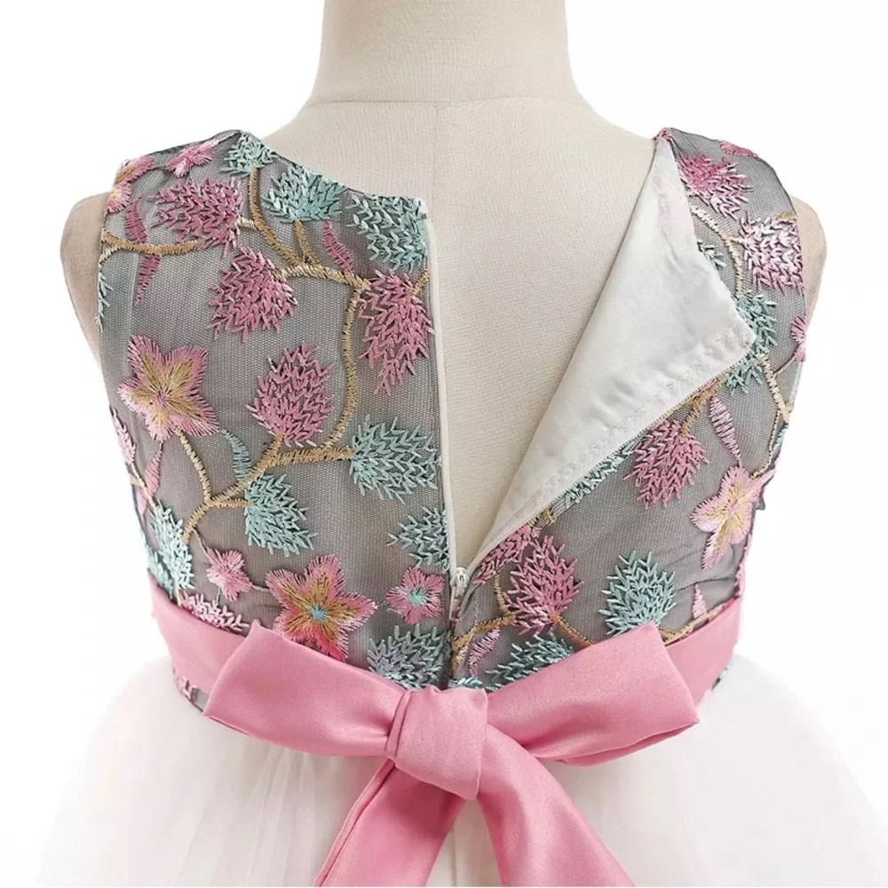 Luxury Embroidered Princess Flower Wedding Special Occasion Dress 5061 - Picture 6 of 10